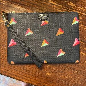 Fossil Wristlet with Colorful Geometric Design